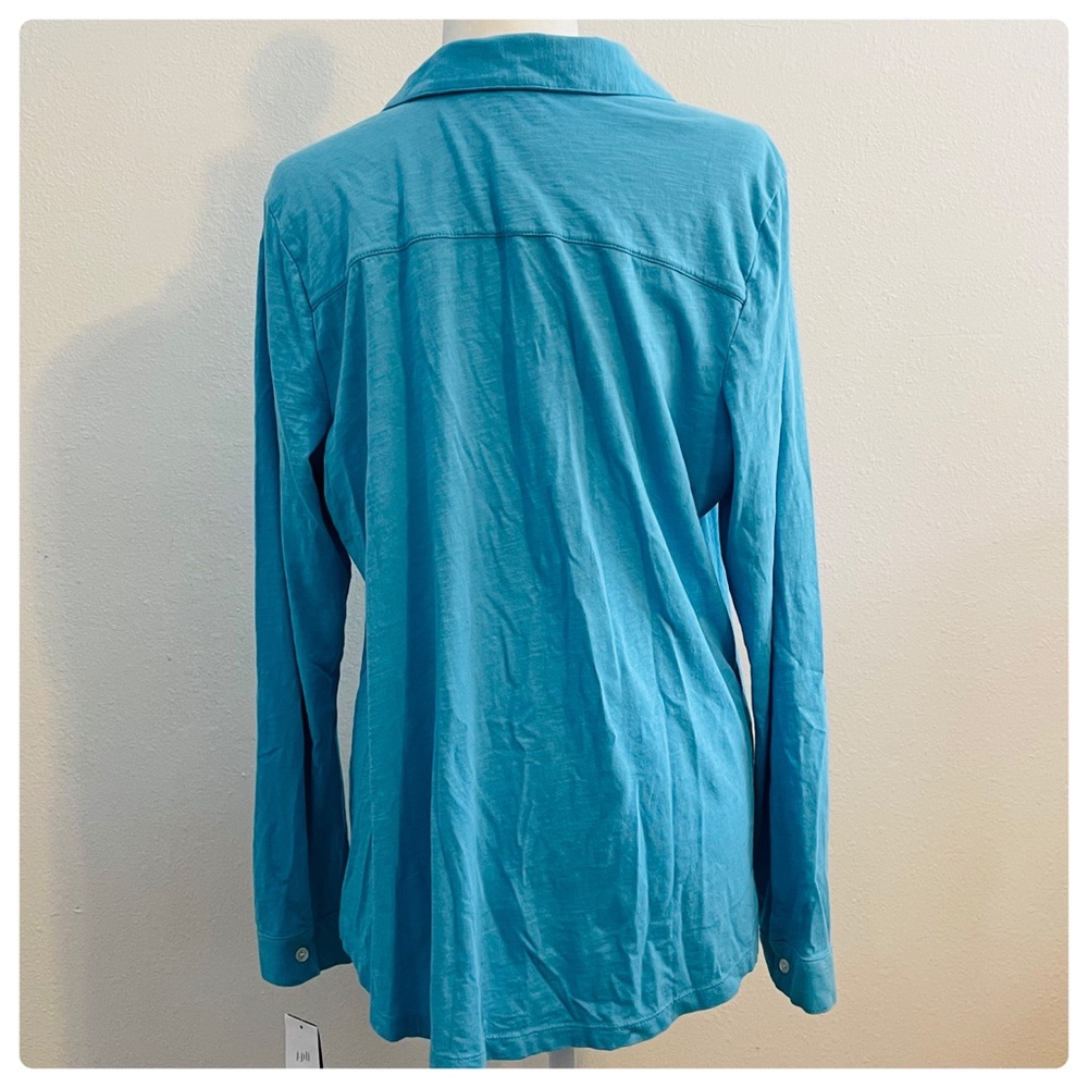 J. Jill Ling Sleeve 100% Cotton Button Down Top - Picture 4 of 7